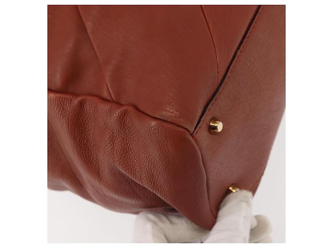 Chloé Borsa Tote in Pelle Marrone Oro Auth bs29573 D'oro - vista 15
