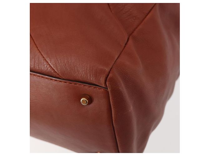 Chloé Borsa Tote in Pelle Marrone Oro Auth bs29573 D'oro - vista 16