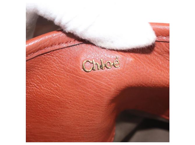 Chloé Borsa Tote in Pelle Marrone Oro Auth bs29573 D'oro - vista 17