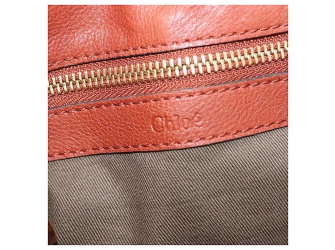 Chloé Borsa Tote in Pelle Marrone Oro Auth bs29573 D'oro - vista 18