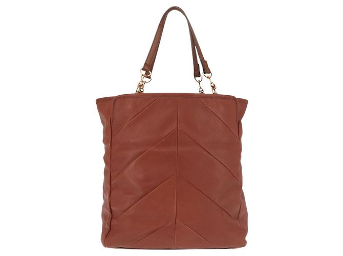 Chloé Borsa Tote in Pelle Marrone Oro Auth bs29573 D'oro - vista 2