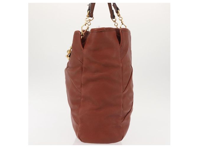 Chloé Borsa Tote in Pelle Marrone Oro Auth bs29573 D'oro - vista 3