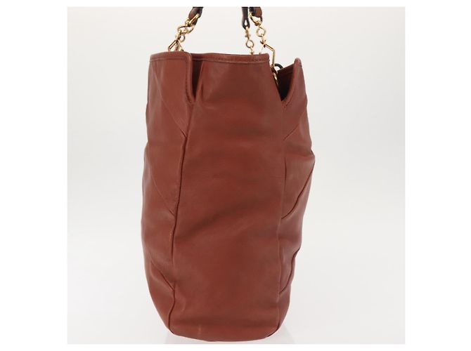 Chloé Borsa Tote in Pelle Marrone Oro Auth bs29573 D'oro - vista 4