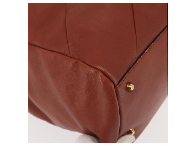 Chloé Borsa Tote in Pelle Marrone Oro Auth bs29573 D'oro - vista 9