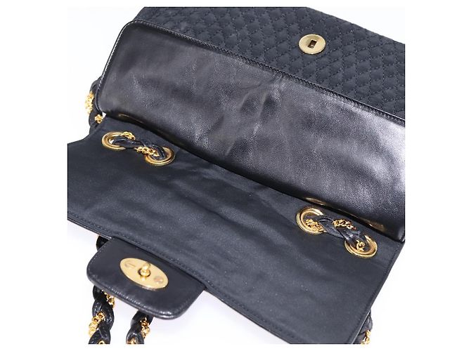 BALLY Borsa a Spalla con Catena Nylon Nero Oro Auth am9111 D'oro - vista 10