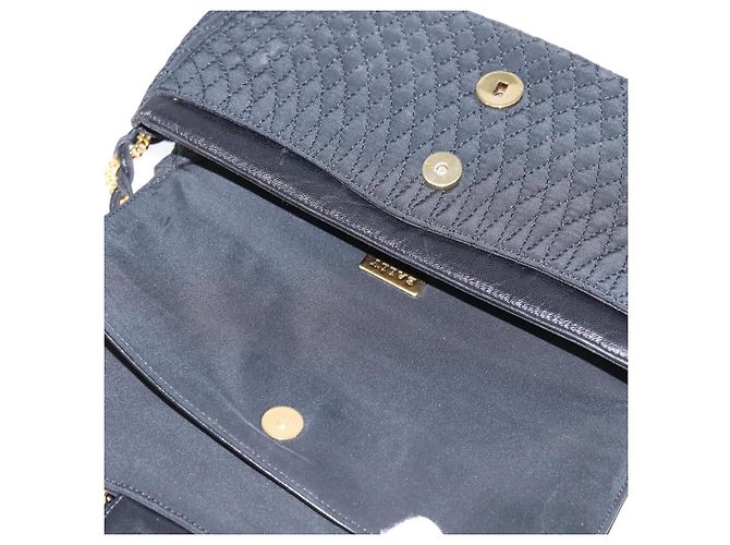 BALLY Borsa a Spalla con Catena Nylon Nero Oro Auth am9111 D'oro - vista 18