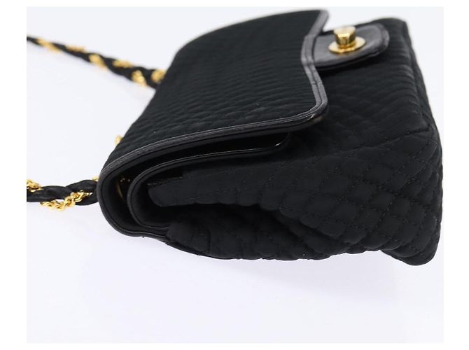 BALLY Borsa a Spalla con Catena Nylon Nero Oro Auth am9111 D'oro - vista 3