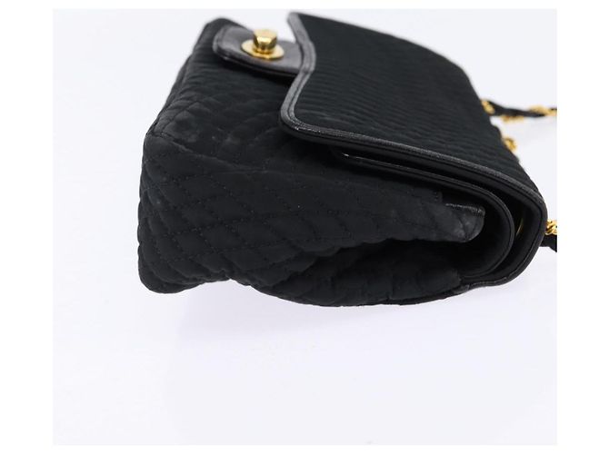BALLY Borsa a Spalla con Catena Nylon Nero Oro Auth am9111 D'oro - vista 4