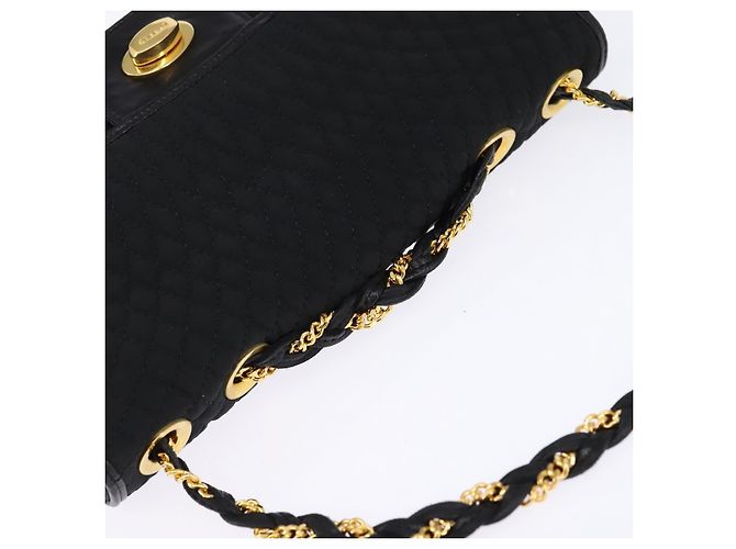 BALLY Borsa a Spalla con Catena Nylon Nero Oro Auth am9111 D'oro - vista 6