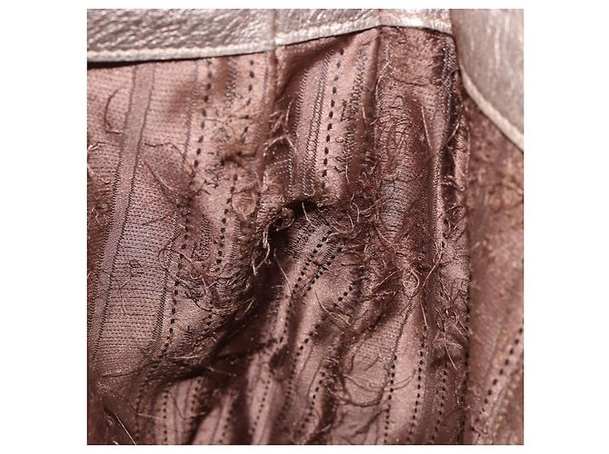 Bolso de Hombro Vala de Cuero Beige Dorado Auth 142849 de Salvatore Ferragamo - vista 11