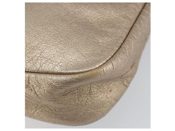 Bolso de Hombro Vala de Cuero Beige Dorado Auth 142849 de Salvatore Ferragamo - vista 15