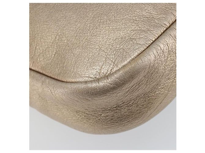 Bolso de Hombro Vala de Cuero Beige Dorado Auth 142849 de Salvatore Ferragamo - vista 16