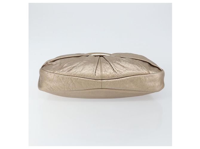 Bolso de Hombro Vala de Cuero Beige Dorado Auth 142849 de Salvatore Ferragamo - vista 5