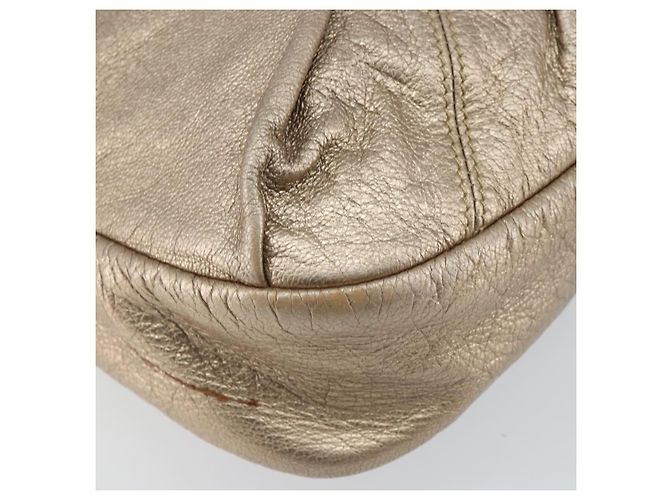 Bolso de Hombro Vala de Cuero Beige Dorado Auth 142849 de Salvatore Ferragamo - vista 9