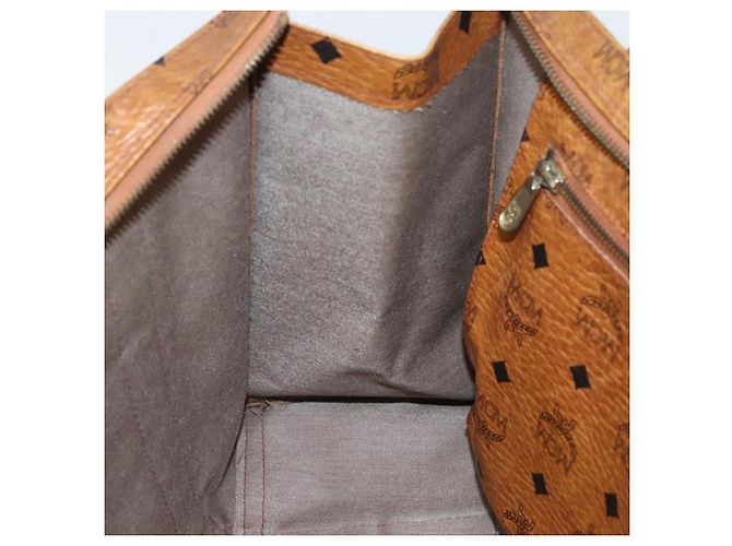 Borsa a Spalla MCM Logogram Vicetos in Pelle PVC Marrone Oro Auth am9099 D'oro - vista 18