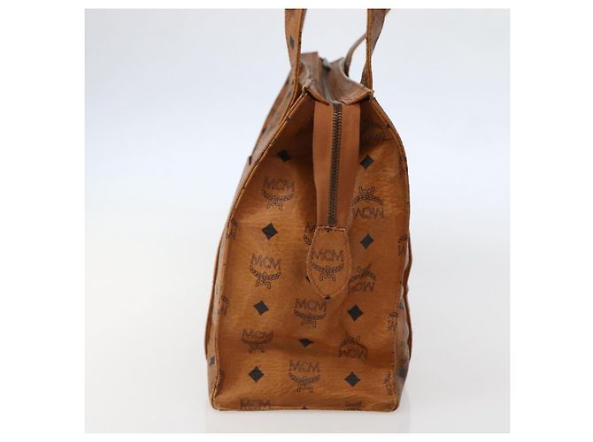 Borsa a Spalla MCM Logogram Vicetos in Pelle PVC Marrone Oro Auth am9099 D'oro - vista 4