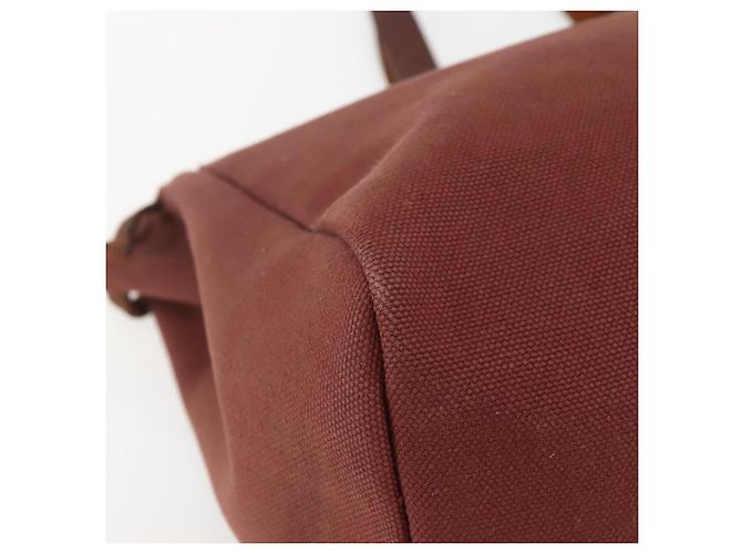 Hermès HERMES Herbag Cabas GM Borsa Tote Tela Pelle Marrone Oro Auth bs29683 D'oro - vista 14