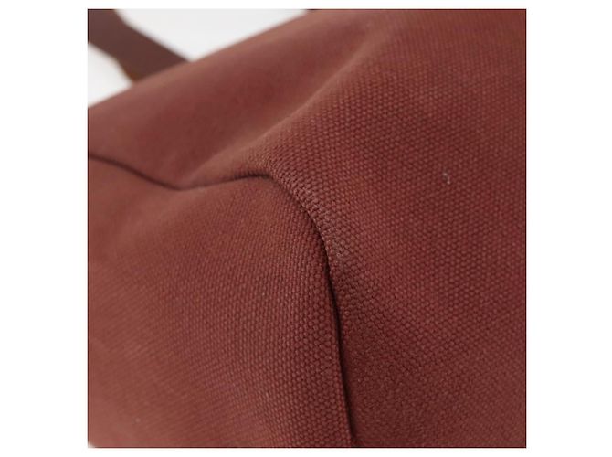 Hermès HERMES Herbag Cabas GM Borsa Tote Tela Pelle Marrone Oro Auth bs29683 D'oro - vista 16