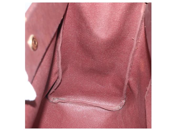 Hermès HERMES Herbag Cabas GM Borsa Tote Tela Pelle Marrone Oro Auth bs29683 D'oro - vista 17