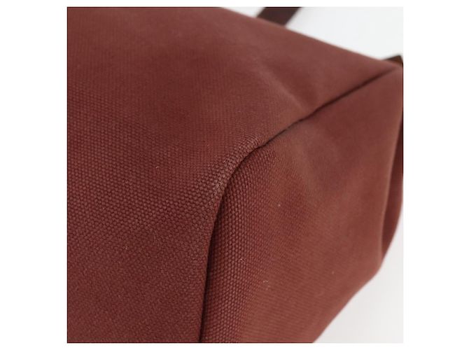Hermès HERMES Herbag Cabas GM Borsa Tote Tela Pelle Marrone Oro Auth bs29683 D'oro - vista 9