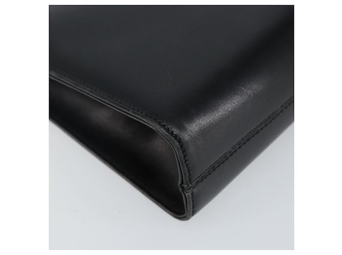 Borsa a spalla in pelle Gancini Chain di Salvatore Ferragamo Nero Oro Auth 143759 - vista 14