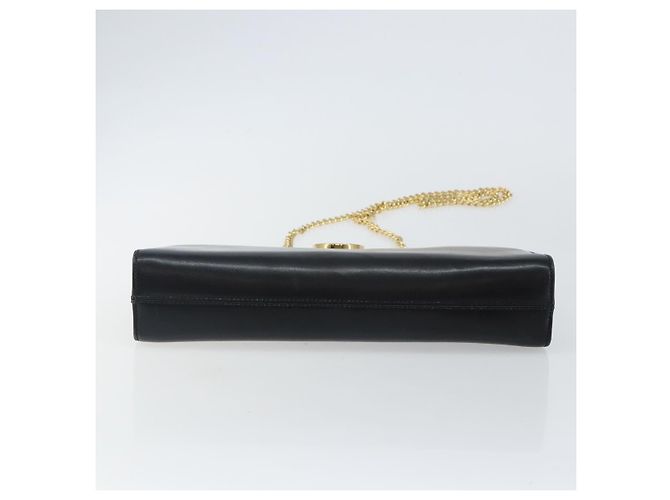 Borsa a spalla in pelle Gancini Chain di Salvatore Ferragamo Nero Oro Auth 143759 - vista 5