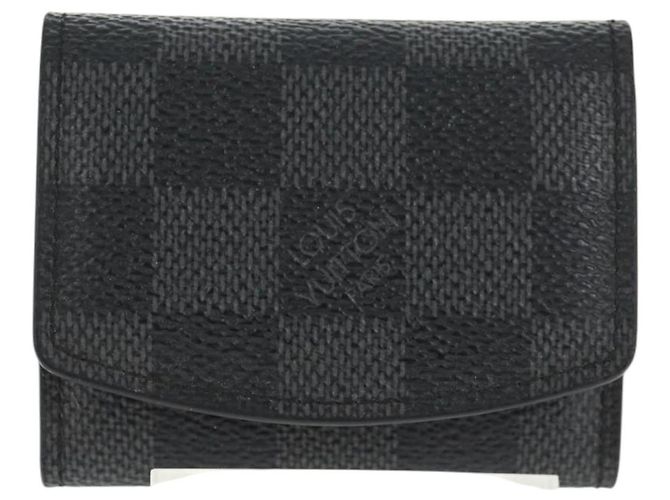 LOUIS VUITTON Custodia per Gemelli Damier Graphite Gemelli M66948 LV Auth 143486V Damier ebene - vista 12