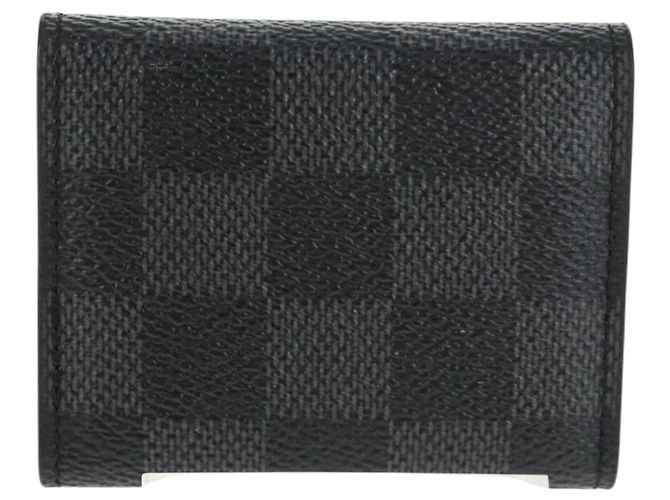LOUIS VUITTON Custodia per Gemelli Damier Graphite Gemelli M66948 LV Auth 143486V Damier ebene - vista 2