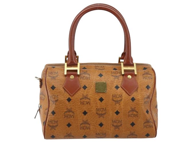 Borsa MCM Logogram Vicetos in pelle PVC marrone oro Auth am9103 D'oro - vista 13