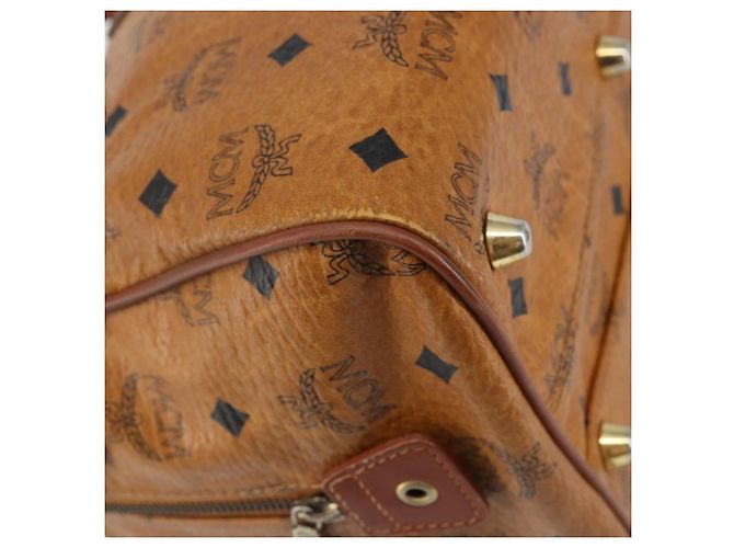 Borsa MCM Logogram Vicetos in pelle PVC marrone oro Auth am9103 D'oro - vista 15