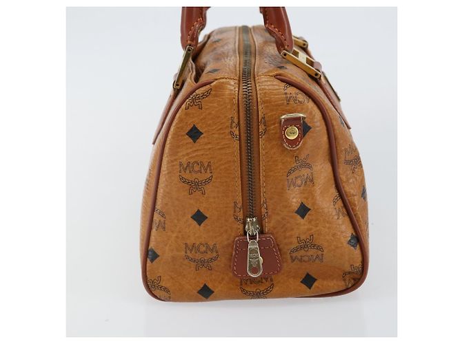 Borsa MCM Logogram Vicetos in pelle PVC marrone oro Auth am9103 D'oro - vista 3