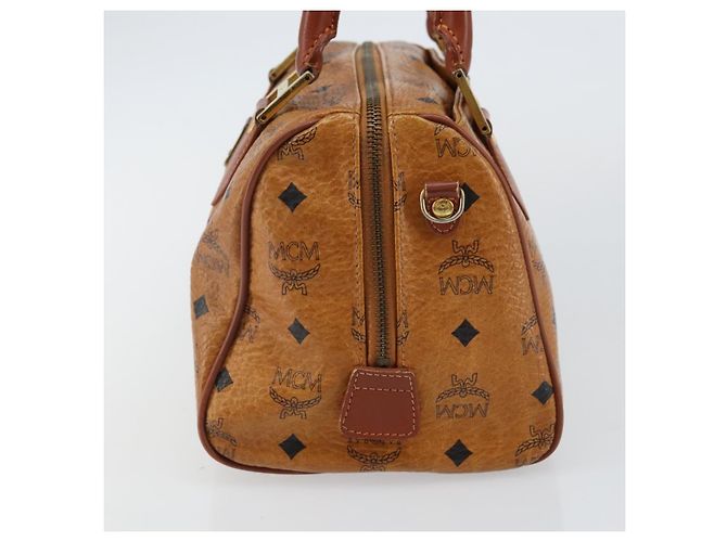 Borsa MCM Logogram Vicetos in pelle PVC marrone oro Auth am9103 D'oro - vista 4