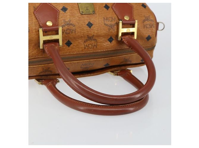 Borsa MCM Logogram Vicetos in pelle PVC marrone oro Auth am9103 D'oro - vista 7