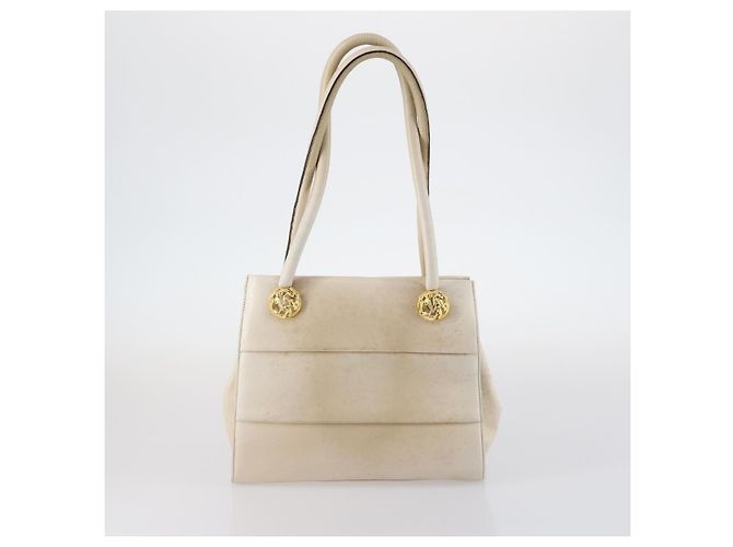 Borsa a Spalla Salvatore Ferragamo in Pelle Nylon 2Set Beige Marrone Auth 141558 - vista 10