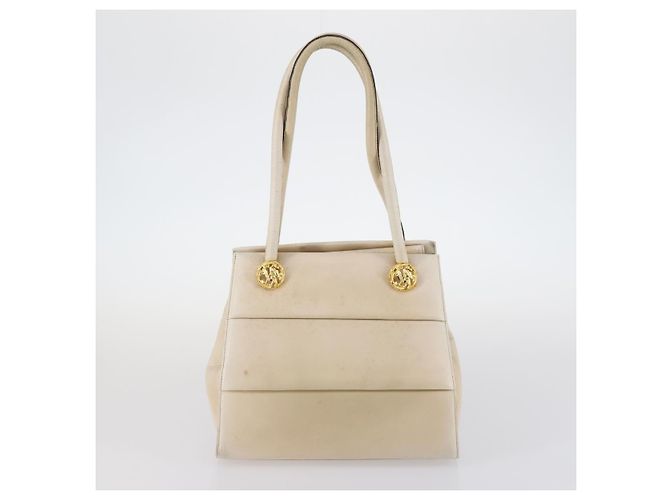 Borsa a Spalla Salvatore Ferragamo in Pelle Nylon 2Set Beige Marrone Auth 141558 - vista 11