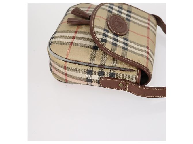 Autre Marque Borsa a Spalla Burberrys Nova Check in Pelle 3 Set Beige Marrone Nero Auth BA5851 - vista 11