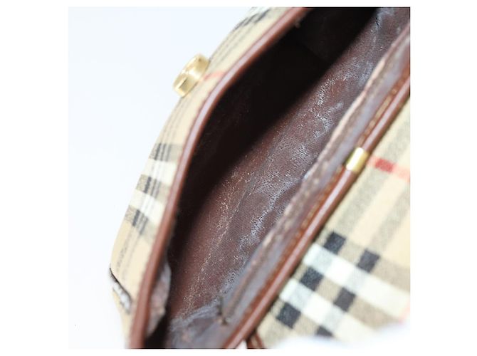 Autre Marque Borsa a Spalla Burberrys Nova Check in Pelle 3 Set Beige Marrone Nero Auth BA5851 - vista 15