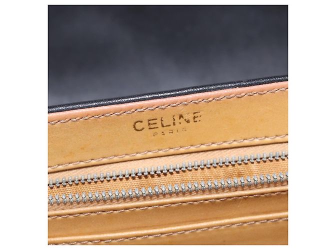 Céline Schultertasche aus Leder Schwarz Gold Auth BA6109 Golden - Ansicht 19