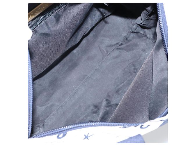 SAINT LAURENT Borsa a mano in nylon blu navy Auth bs29699 - vista 11