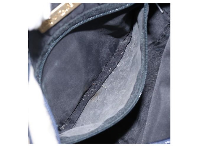 SAINT LAURENT Borsa a mano in nylon blu navy Auth bs29699 - vista 12