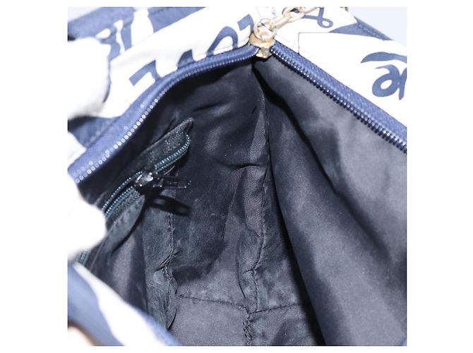 SAINT LAURENT Borsa a mano in nylon blu navy Auth bs29699 - vista 18
