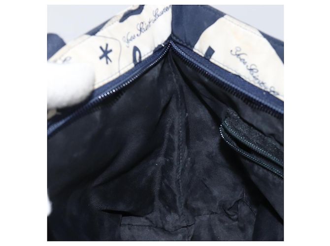 SAINT LAURENT Borsa a mano in nylon blu navy Auth bs29699 - vista 19