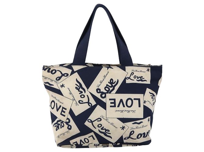 SAINT LAURENT Borsa a mano in nylon blu navy Auth bs29699 - vista 2