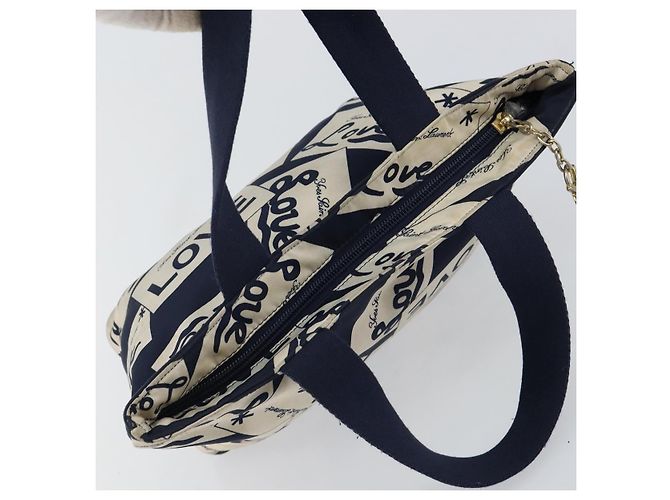 SAINT LAURENT Borsa a mano in nylon blu navy Auth bs29699 - vista 6
