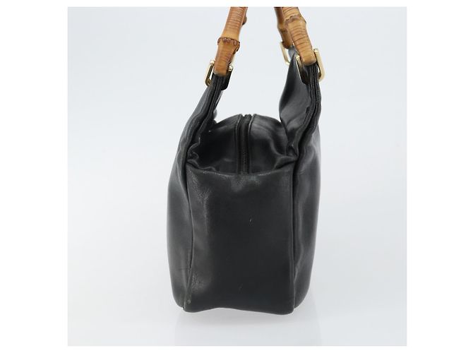 Borsa a mano in pelle Gucci Bamboo nera e oro 000 2865 0575 Auth 143348 Nero D'oro - vista 3