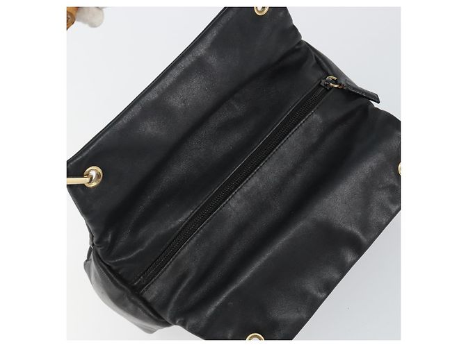Borsa a mano in pelle Gucci Bamboo nera e oro 000 2865 0575 Auth 143348 Nero D'oro - vista 6