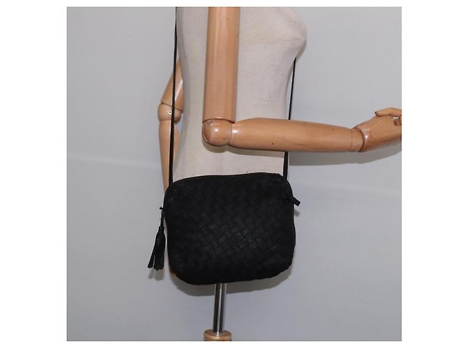 Autre Marque BORSO A SPALLA INTRECCIATO BOTTEGA VENETA Pelle Nera Oro Auth 143195 Nero D'oro - vista 19