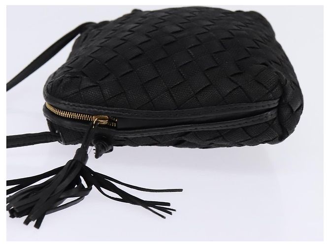 Autre Marque BORSO A SPALLA INTRECCIATO BOTTEGA VENETA Pelle Nera Oro Auth 143195 Nero D'oro - vista 3