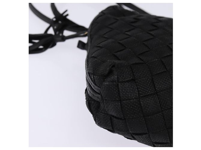 Autre Marque BORSO A SPALLA INTRECCIATO BOTTEGA VENETA Pelle Nera Oro Auth 143195 Nero D'oro - vista 9