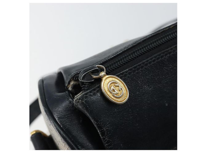 Gucci Bolsa de Ombro Micro GG Supreme PVC Navy Gold 001 115 0918 Auth 143245 Dourado Azul marinho - vista 10